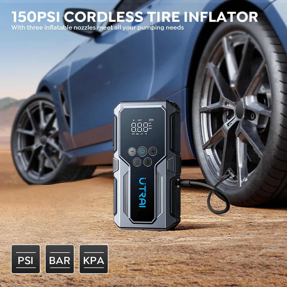 150PSI Air Compressor inflating car tire
