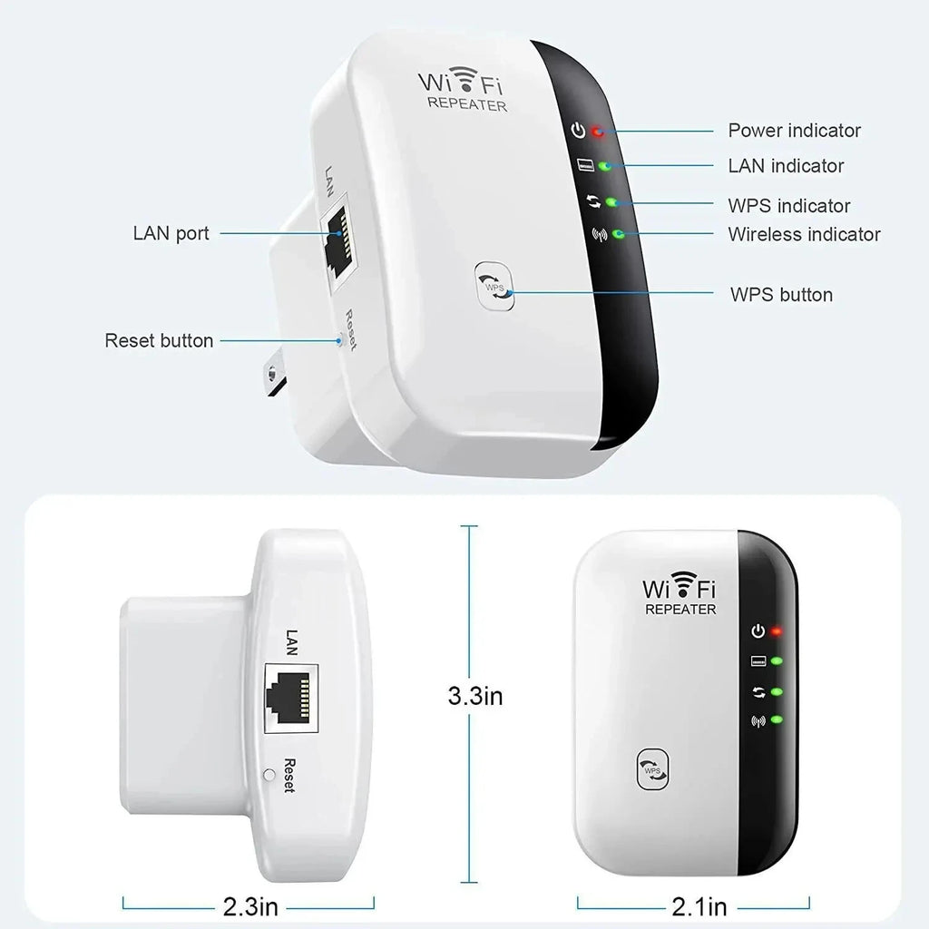 Wireless Signal Booster Wifi Extender Small Steamed Bun Network Repeater Ap Broadband Home Router Signal Amplification Extension