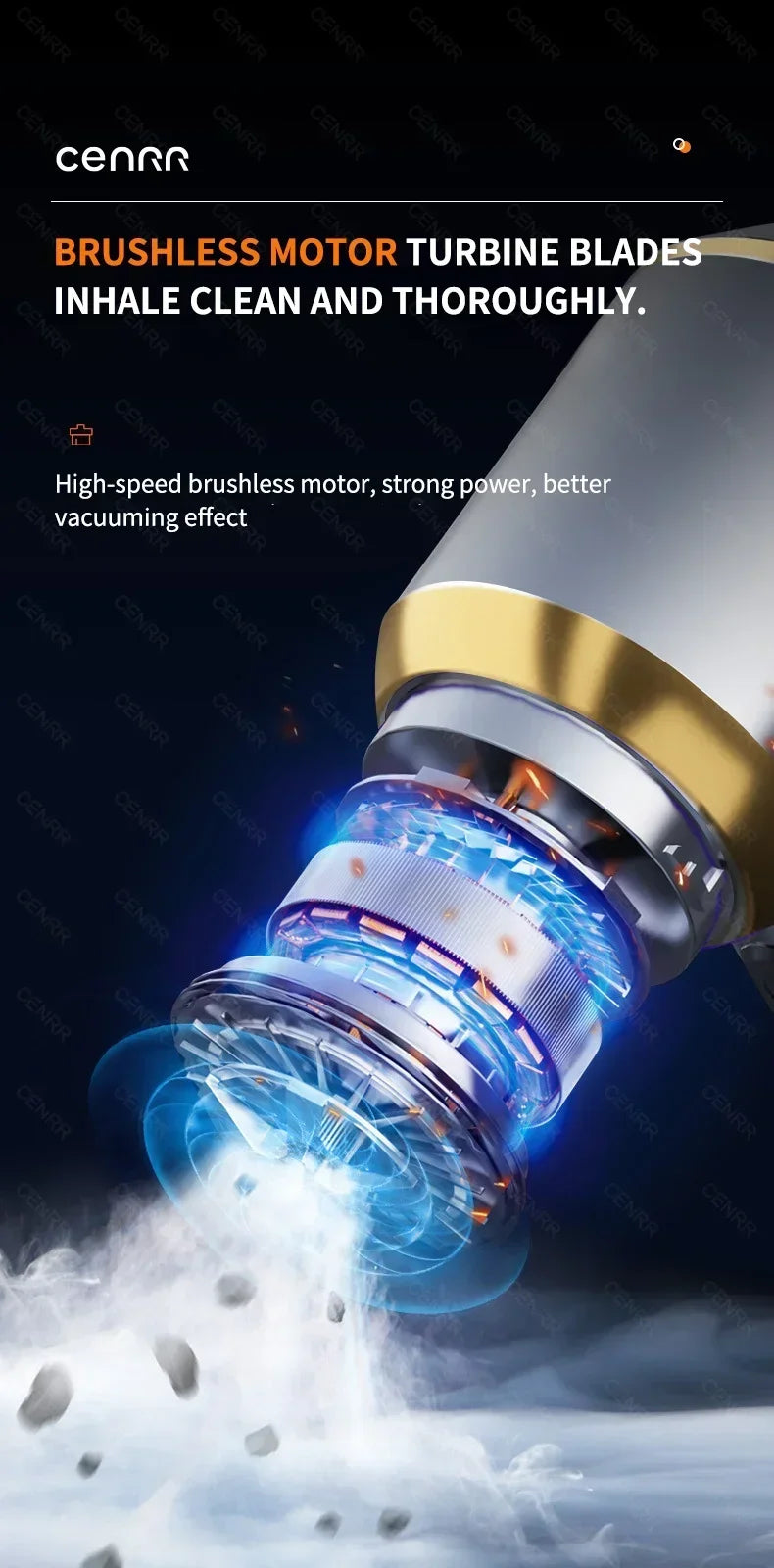 CENRR 9980000PA Car Vacuum Cleaner Strong Suction Cordless Wireless Cleaner Portable  HandHeld Vacuum Cleaner Cleaning Machine