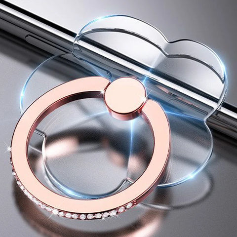 Transparent Cell Phone Ring Holder Stand 360°Degree Rotation Clear Finger Grip Kickstand Compatible iPhone Xiaomi for Phone Case