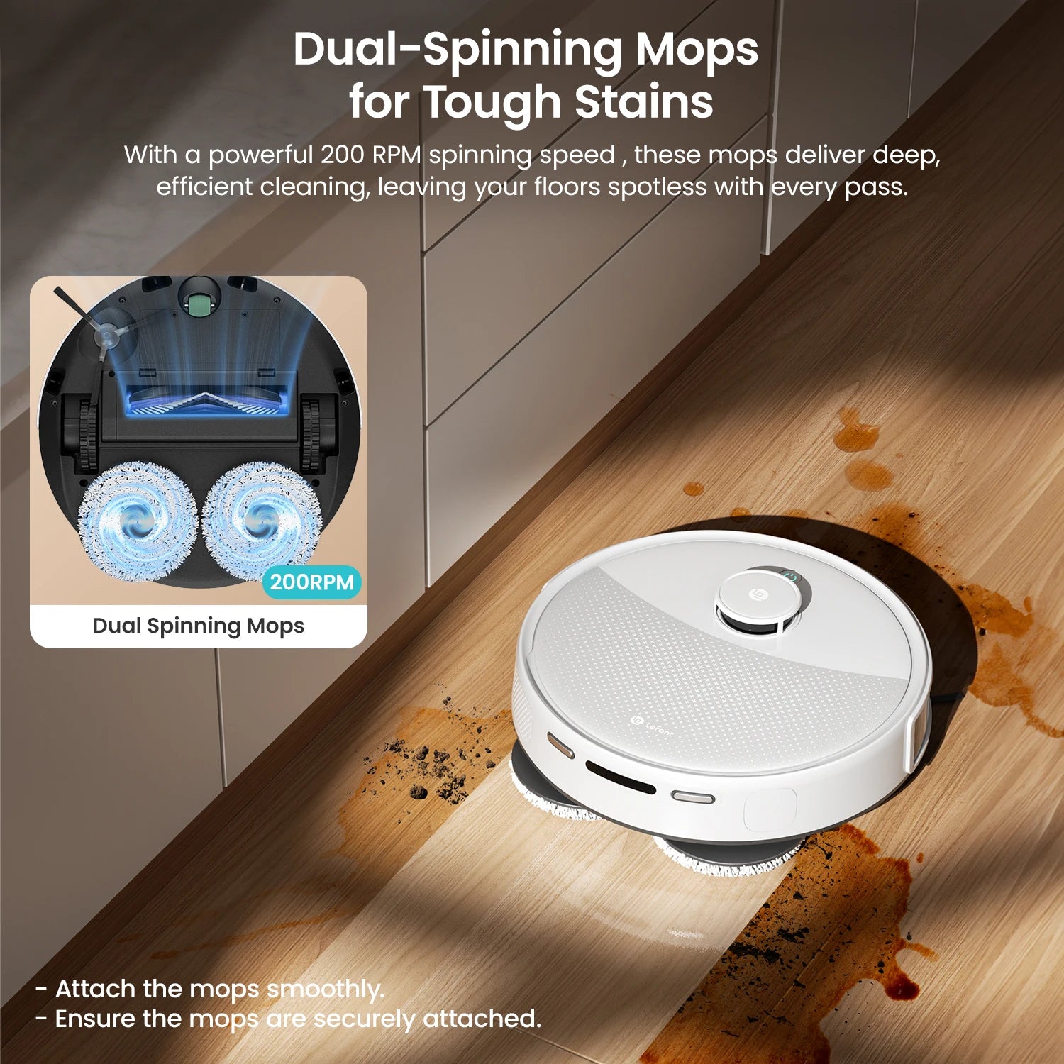 LEFANT M3L Robot Vacuum Cleaner, All-in-one Base Station,12000 Pa Suction 220 min Battery, DToF Navigation, Double Rotary Cloth