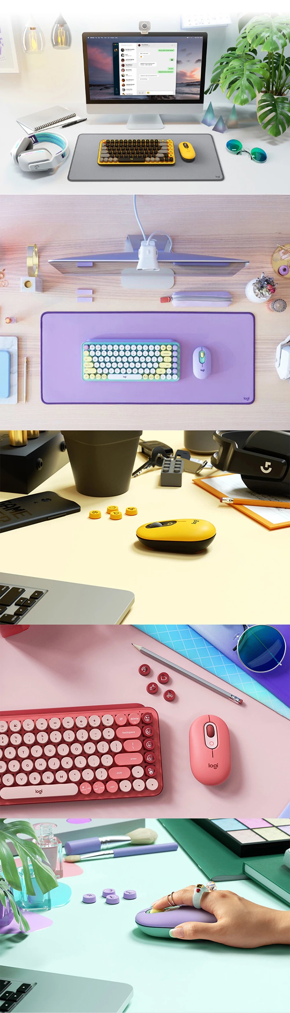 Logitech POP MOUSE Wireless Bluetooth Mouse Office Home Mouse Laptop Accessories Mouse Gaming Machine Ergonomic Computer Mouse