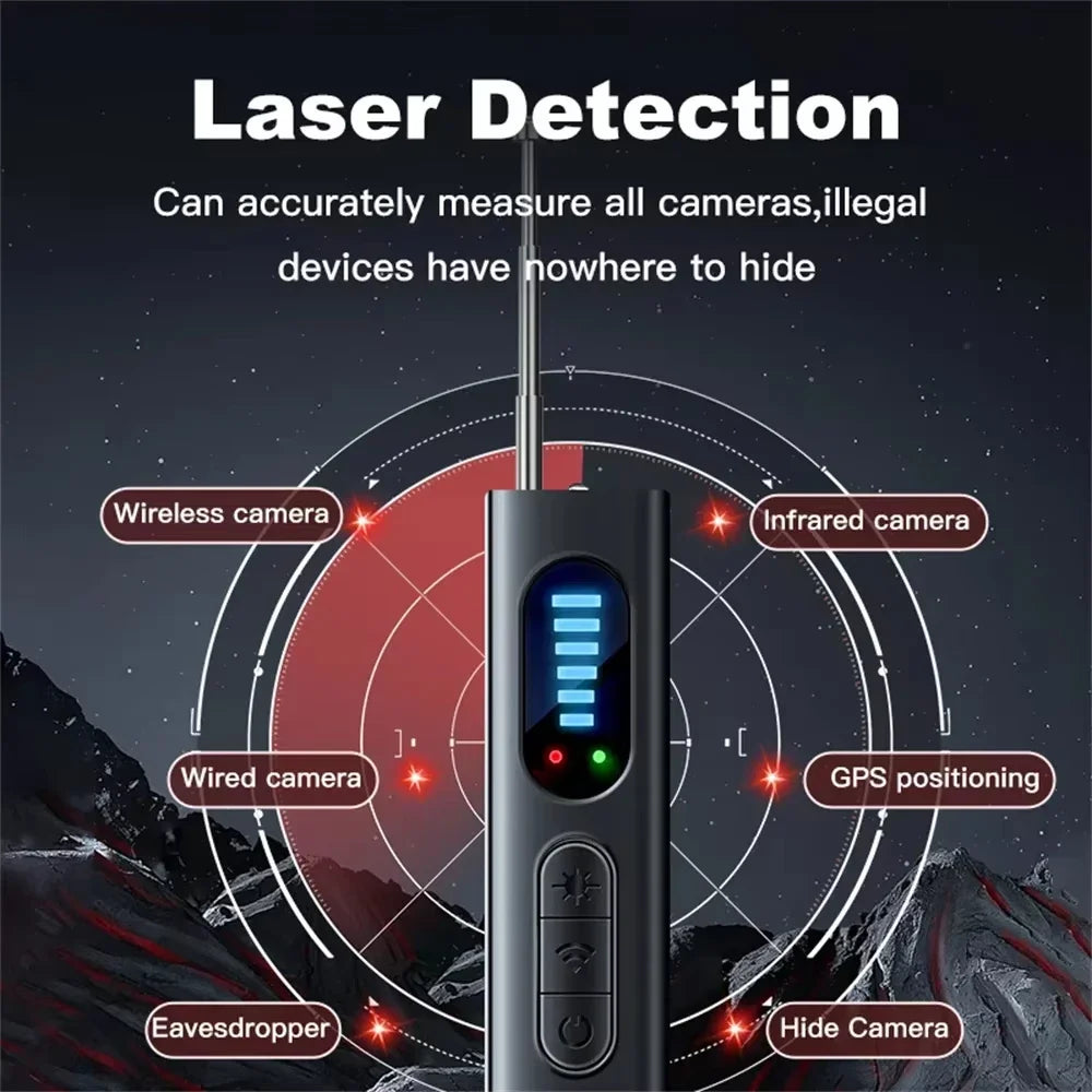 T15 Hidden Camera Detector Anti-Spy Car GPS Tracker Listening Device Bug RF Wireless All Scanner Gadget Security Protection