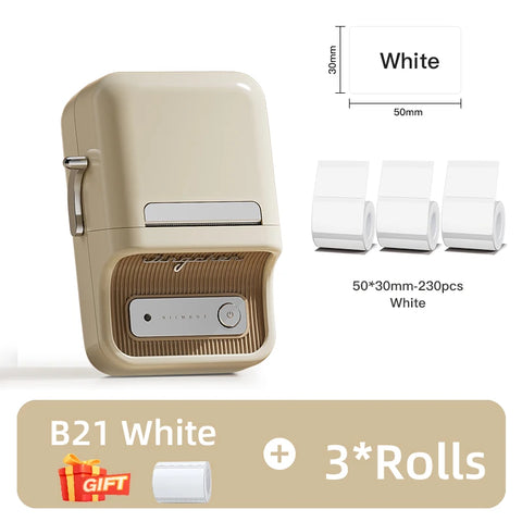 NiiMbot B21 Mini Thermal Printer Wireless Barcode Label Maker Bluetooth Portable Adhesive Label Printers for Office Commercial