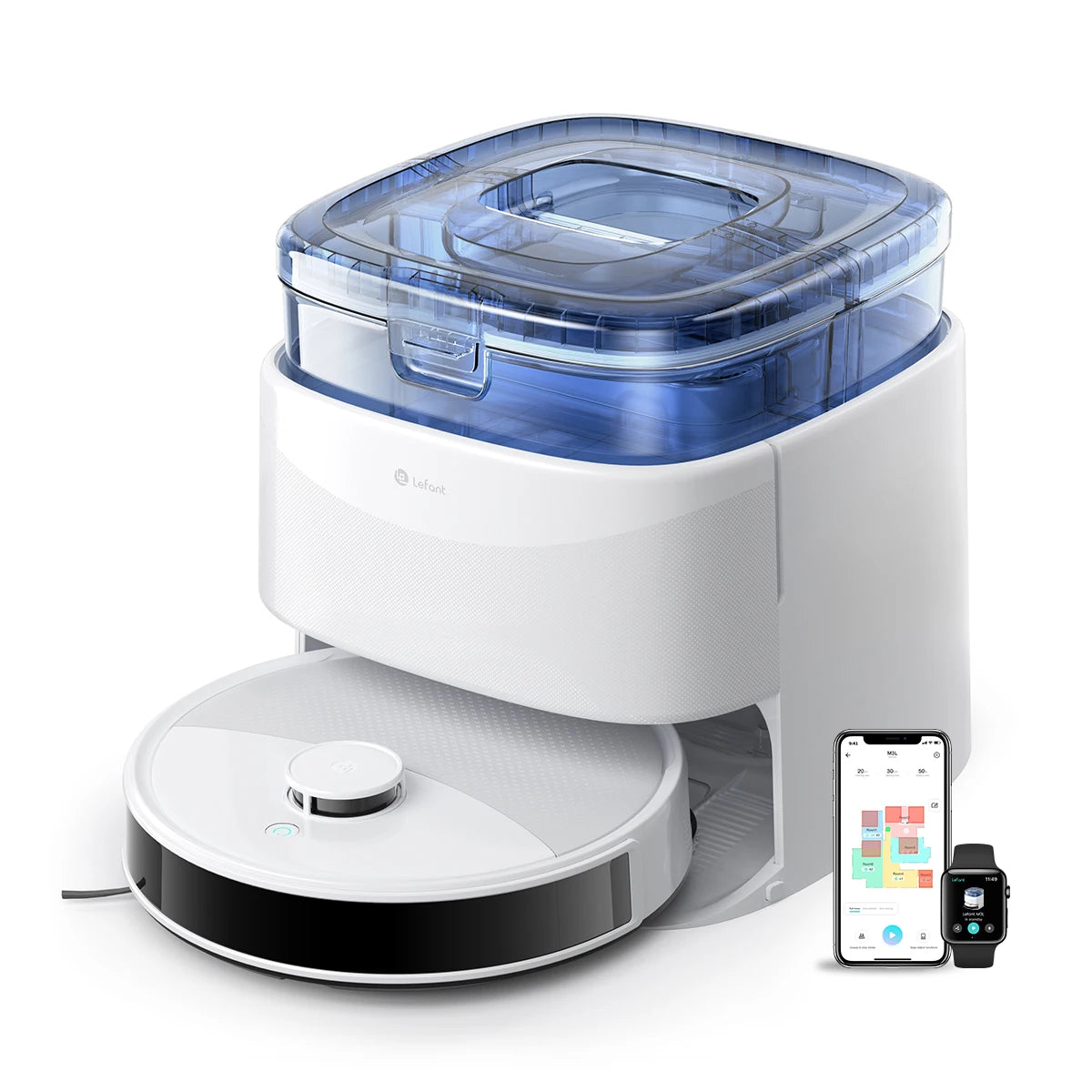 LEFANT M3L Robot Vacuum Cleaner, All-in-one Base Station,12000 Pa Suction 220 min Battery, DToF Navigation, Double Rotary Cloth