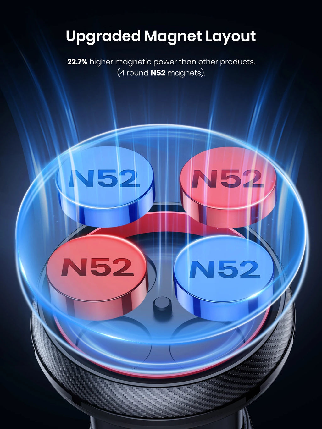 TOPK Magnetic Car Phone Mount in Car Phone Holder Air Vent Magnetic, 6 N52 Magnets Universal Mobile Phone Holders for iPhone 15