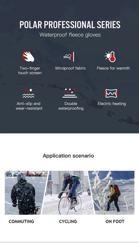 Skiing Heated Glove Rechargeable 5000Mah New Ski Electric Heated Gloves Winter Warm Moto Heated Gloves Warm Waterproof