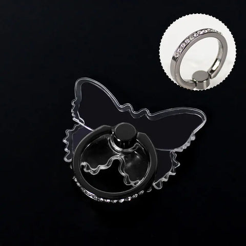 Transparent Cell Phone Ring Holder Stand 360°Degree Rotation Clear Finger Grip Kickstand Compatible iPhone Xiaomi for Phone Case