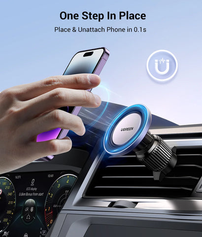 UGREEN Magnetic Car Phone Holder – Air Vent Mount for MagSafe iPhone & Samsung