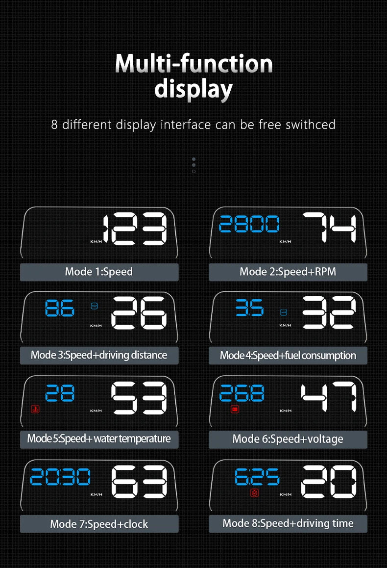 C500 OBD2 T900 GPS HUD Car Head-Up Display OBD Windshield Projector Speedometer Digital Auto Accessories Automotive Electronics
