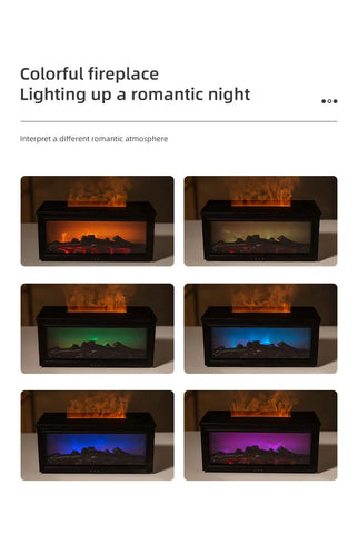 Simulated Fireplace Flames Aroma Diffuser Aromatherapy Essential Oils Ultrasonic Air Humidifier Sprayer Remote Controls