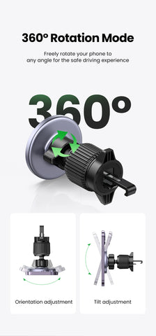 UGREEN Magnetic Car Phone Holder – Air Vent Mount for MagSafe iPhone & Samsung