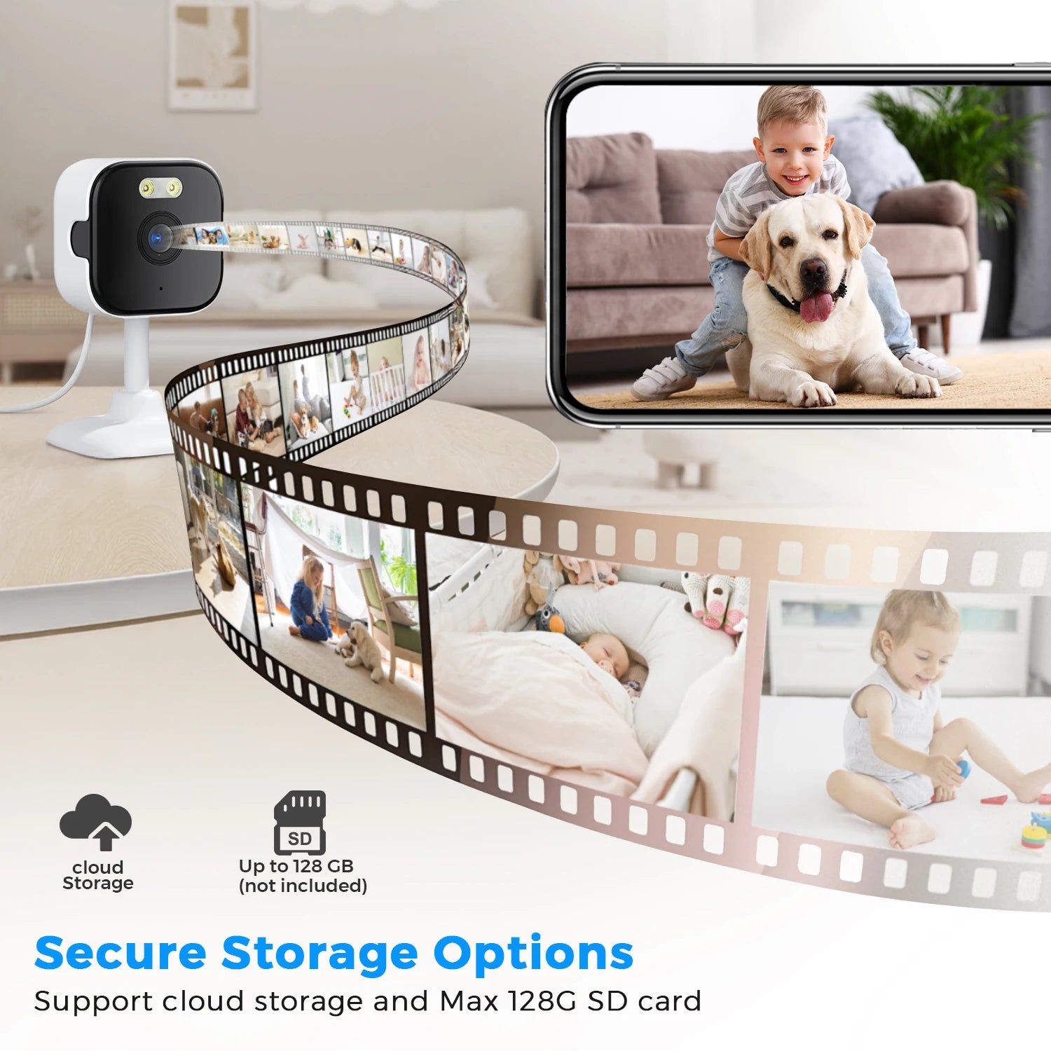 5MP HD Wifi Security Camera Mini Indoor Home Surveillance Camera Night Vision Two Ways Audio Human Detection O-KAM APP 5G IP CAM