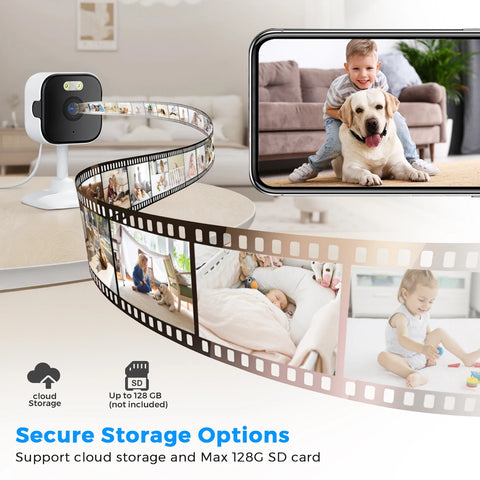5MP HD Wifi Security Camera Mini Indoor Home Surveillance Camera Night Vision Two Ways Audio Human Detection O-KAM APP 5G IP CAM