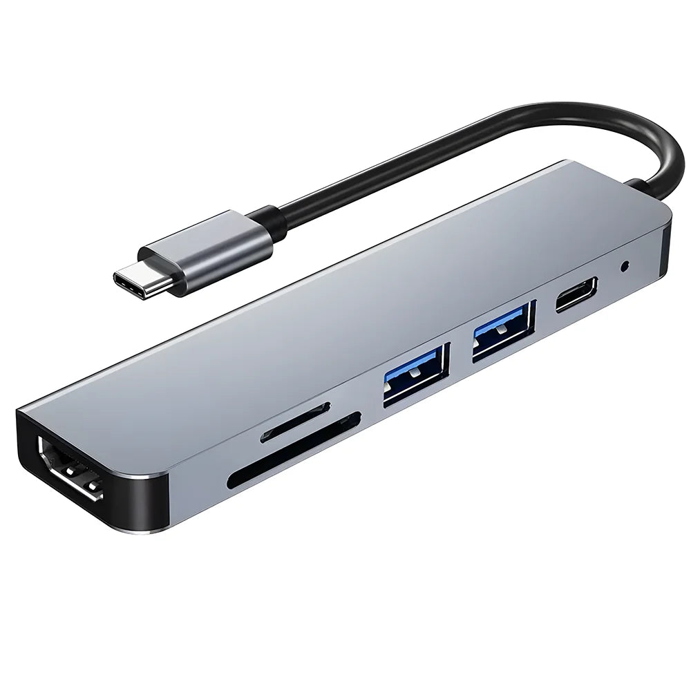8 In 2 USB Hub USB C Docking Station Type-C Adapter To 4K60Hz HDMI USB 3.0 5Gbps RJ45 1000Mbps Splitter With SD/TF For Laptop