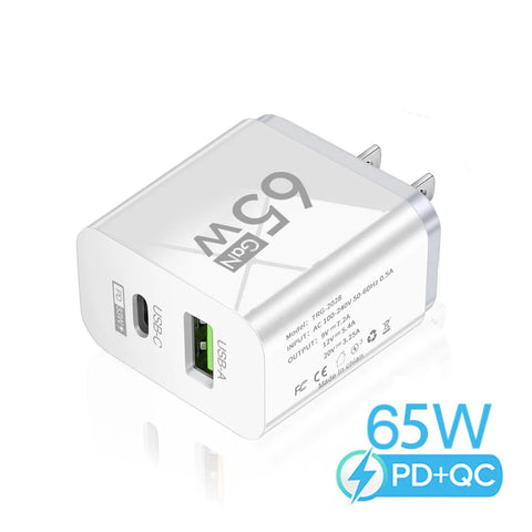 PD 65W Fast Charge Charger USB Type C GaN Phone Adapter For Oneplus iPhone 14 Pro Mix Xiaomi Huawei High Speed Charging Charger