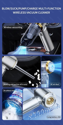 CENRR Cordless Car Vacuum Cleaner, Strong Suction