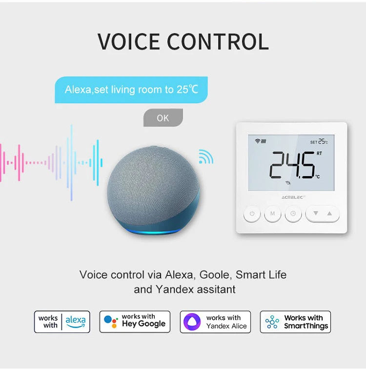 Tuya Smart Floor Heating Wifi Thermostat For Water Room Temperature Remote Controller Google Home\Aleax