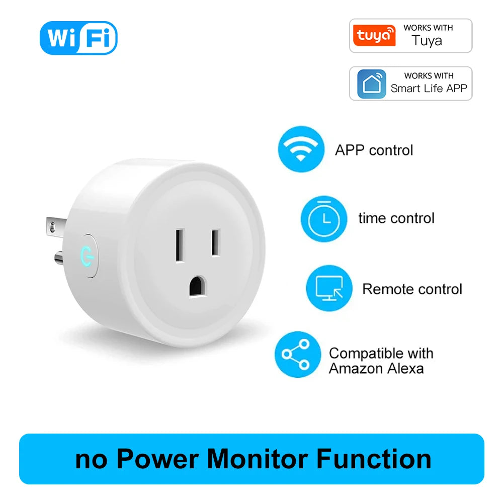 Tuya 16A Smart Plug Zigbee WiFi Socket US Canada Mexico Peru Japan Power Monitoring Timing Function Works With Alexa Google Home