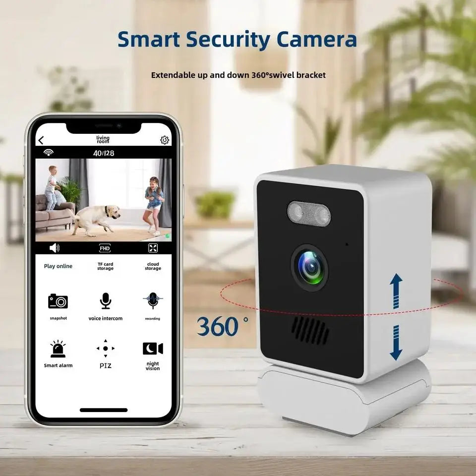 1080P HD WiFi Window Camera Glass Mount Security Camera Color Night Vision AI Motion Detection Two way Audio Cam