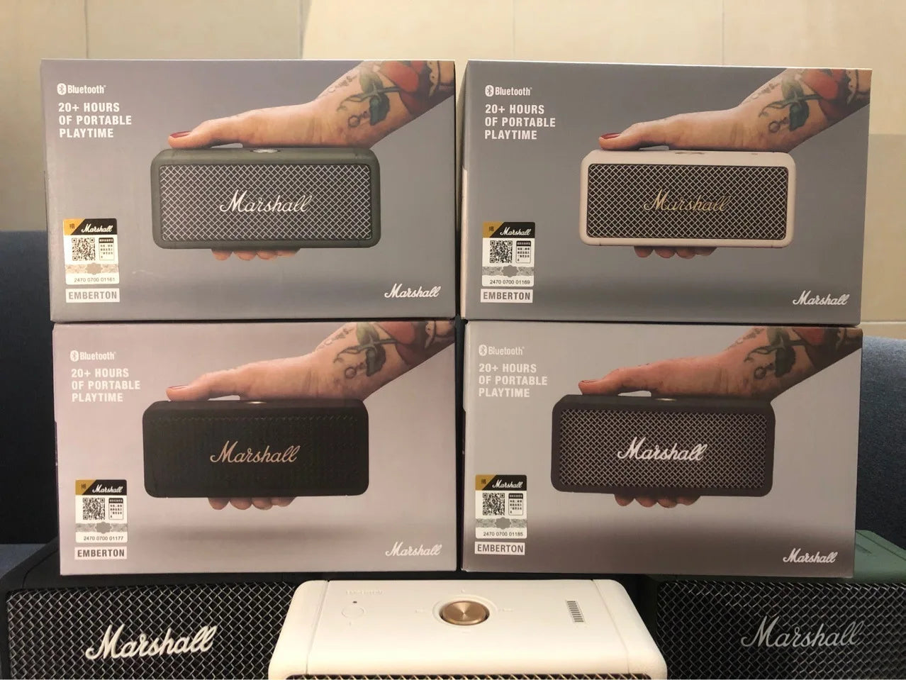 MARSHALL  EMBERTON Wireless Bluetooth Speaker Waterproof Powerful Stereo Bass Sound Outdoor Subwoofer Portable Speakers