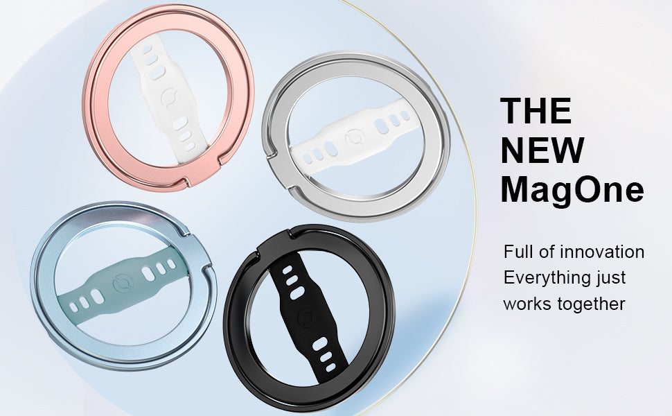 EWA Magnetic Phone Grip and Stand with Silicone Finger Strap for Magsafe Ring Holder Only for iPhone 13 12 Pro/Pro Max/Mini